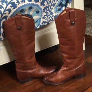 Frye Melissa button leather riding boots